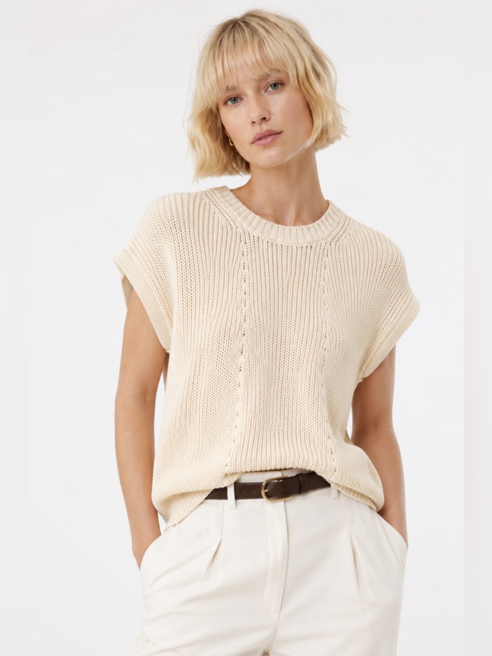 Banana Republic Julia Butter Yellow Organic Cotton Knit Top XL NWOT